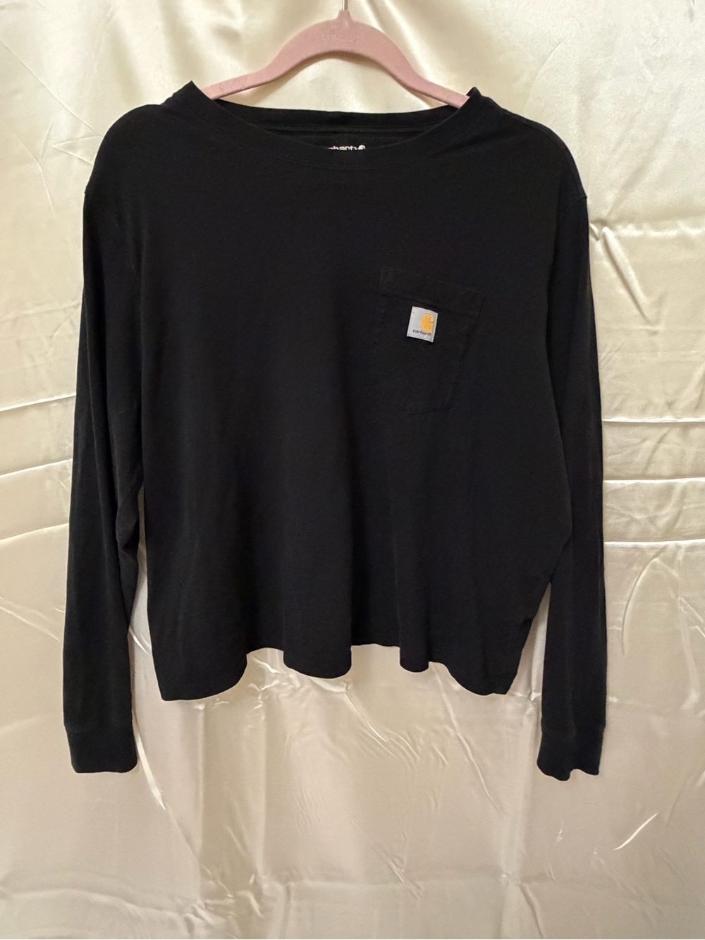 Women’s Carhartt Black Long Sleeve Pocket Shirt with Gold Logo Patch